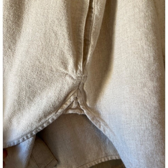 J Crew Flannel Shirt Jacket Shacket Women's Large Soft Oat Pockets Oversized - Picture 7 of 7